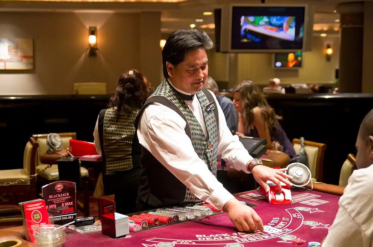 Il tavolo visto dalla parte del croupier